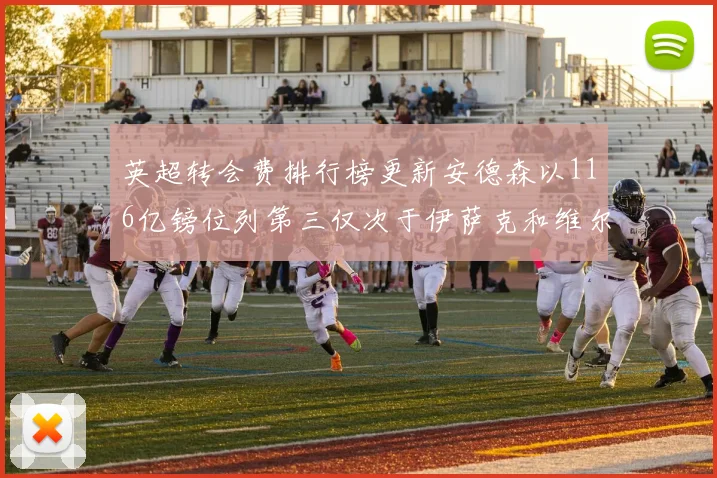 英超转会费排行榜更新安德森以116亿镑位列第三仅次于伊萨克和维尔茨